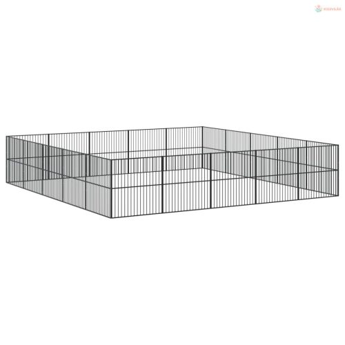 20 paneles fekete porszórt acél kutyajáróka