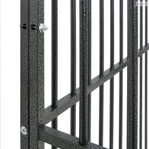 16 paneles fekete porszórt acél kutyajáróka