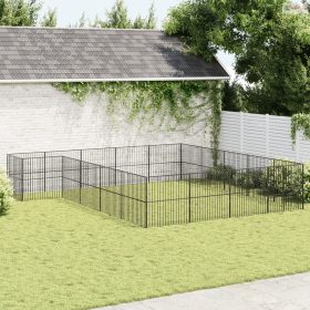 20 paneles fekete porszórt acél kutyajáróka