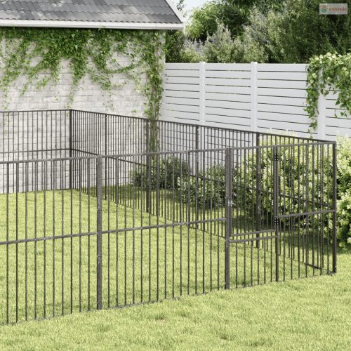 20 paneles fekete porszórt acél kutyajáróka