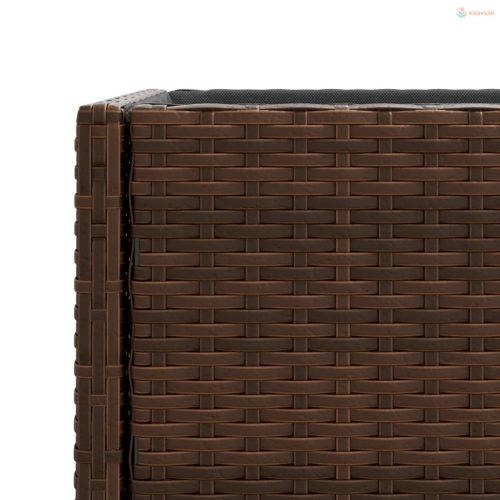 2 db barna polyrattan kerti ültetőláda polccal 70 x 28 x 70 cm