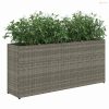 2 db szürke polyrattan kerti ültetőláda 2 cseréppel 90x20x40 cm