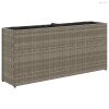 2 db szürke polyrattan kerti ültetőláda 2 cseréppel 90x20x40 cm
