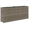 2 db szürke polyrattan kerti ültetőláda 2 cseréppel 90x20x40 cm