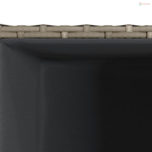 2 db szürke polyrattan kerti ültetőláda 30x30x60 cm