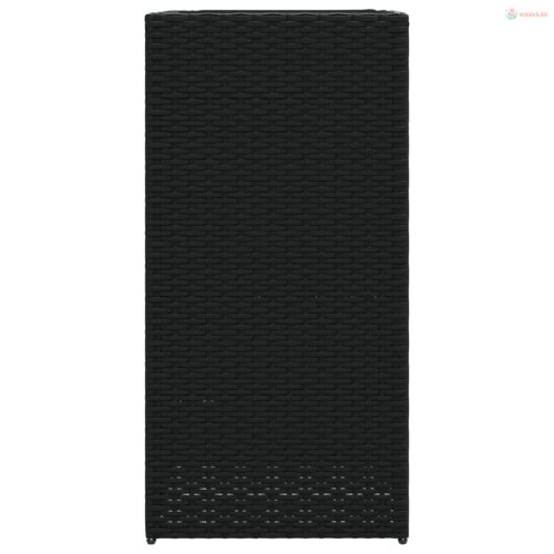 2 db fekete polyrattan kerti ültetőláda 40x40x80 cm