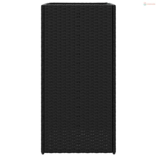 2 db fekete polyrattan kerti ültetőláda 40x40x80 cm