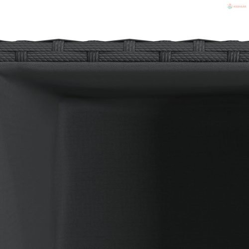 2 db fekete polyrattan kerti ültetőláda 40x40x80 cm