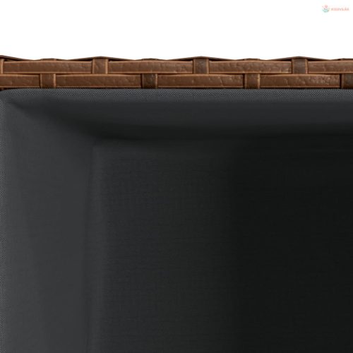 2 db barna polyrattan kerti ültetőláda 40x40x80 cm