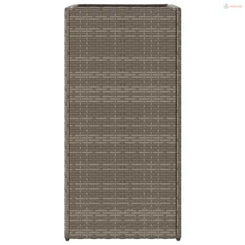 2 db szürke polyrattan kerti ültetőláda 40x40x80 cm
