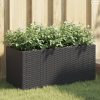 2 db fekete polyrattan kerti ültetőláda 2 cseréppel 72x30x32 cm