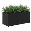 2 db fekete polyrattan kerti ültetőláda 2 cseréppel 72x30x32 cm