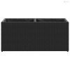 2 db fekete polyrattan kerti ültetőláda 2 cseréppel 72x30x32 cm