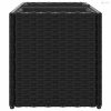 2 db fekete polyrattan kerti ültetőláda 2 cseréppel 72x30x32 cm