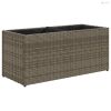 2 db szürke polyrattan kerti ültetőláda 2 cseréppel 72x30x32 cm