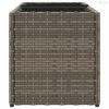 2 db szürke polyrattan kerti ültetőláda 2 cseréppel 72x30x32 cm