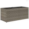 2 db szürke polyrattan kerti ültetőláda 2 cseréppel 72x30x32 cm
