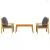 3 részes tömör akácfa kerti ülőgarnitúra párnákkal