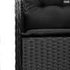 3 részes fekete polyrattan kerti étkezőgarnitúra párnákkal