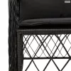 5 részes fekete polyrattan kerti étkezőgarnitúra párnákkal