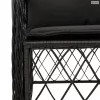 5 részes fekete polyrattan kerti étkezőgarnitúra párnákkal