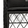 9 részes fekete polyrattan kerti étkezőgarnitúra párnákkal