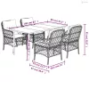 5 részes barna polyrattan kerti étkezőgarnitúra párnákkal