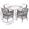 5 részes vegyes bézs polyrattan kerti étkezőgarnitúra párnákkal