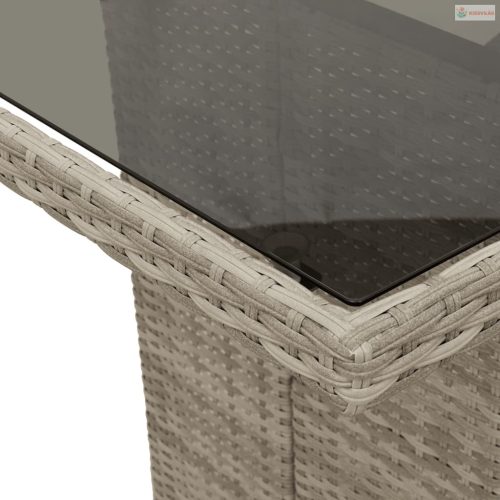 9részes világosszürke polyrattan kerti étkezőgarnitúra párnával