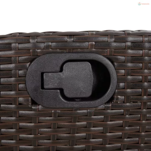 9 részes barna polyrattan kerti étkezőgarnitúra párnákkal