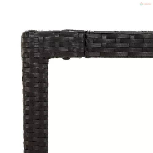 3 részes fekete polyrattan bisztrógarnitúra párnával