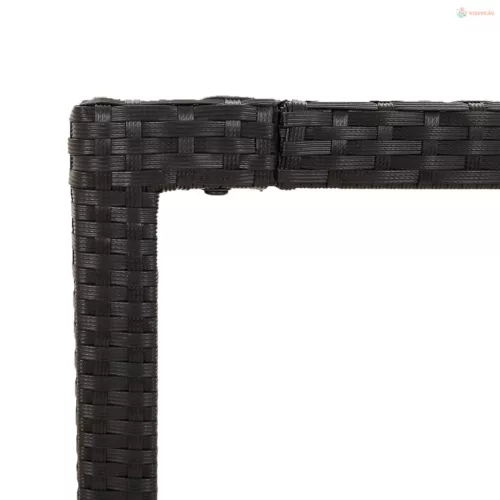 9 részes fekete polyrattan kerti étkezőgarnitúra párnákkal