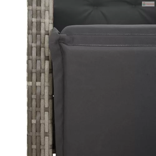 5 részes szürke polyrattan kerti étkezőgarnitúra párnával