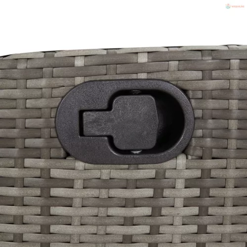 9 részes szürke polyrattan kerti étkezőgarnitúra párnával