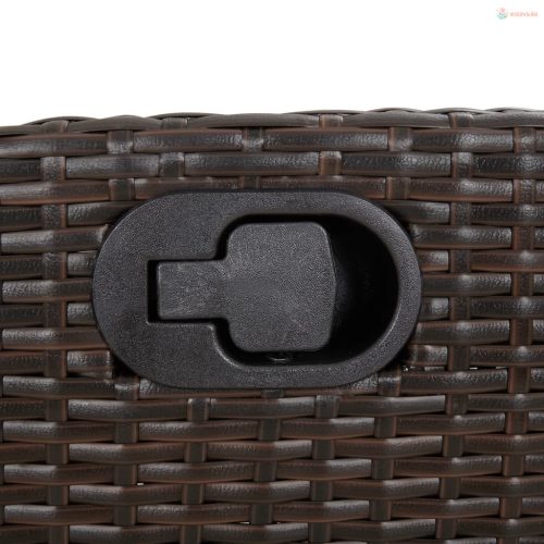 9 részes barna polyrattan kerti étkezőgarnitúra párnákkal