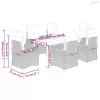 7 részes bézs polyrattan kerti étkezőgarnitúra párnákkal