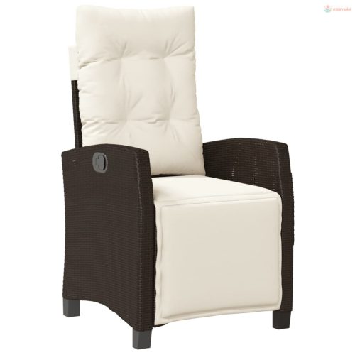 7-részes barna polyrattan kerti étkezőgarnitúra párnával