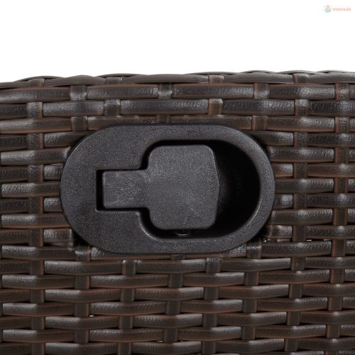 7-részes barna polyrattan kerti étkezőgarnitúra párnával