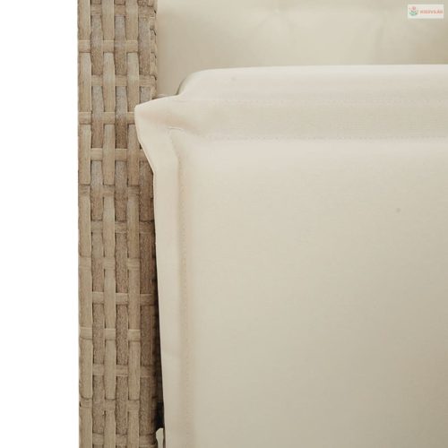 7 részes bézs polyrattan kerti étkezőgarnitúra párnákkal