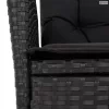 5 részes fekete polyrattan kerti étkezőgarnitúra párnákkal