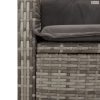 3 részes szürke polyrattan kerti étkezőgarnitúra párnával