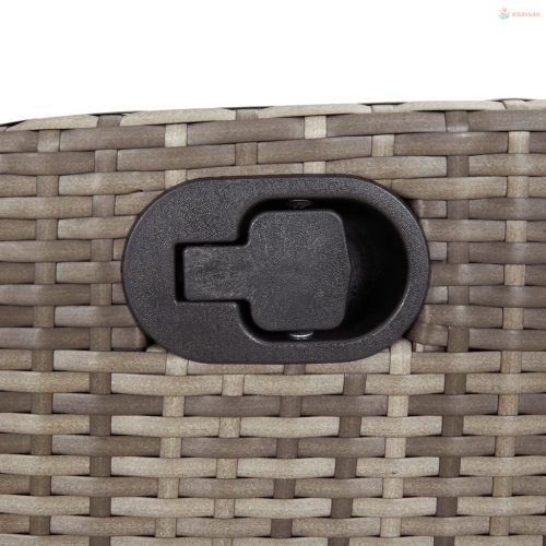 5 részes szürke polyrattan kerti étkezőgarnitúra párnával