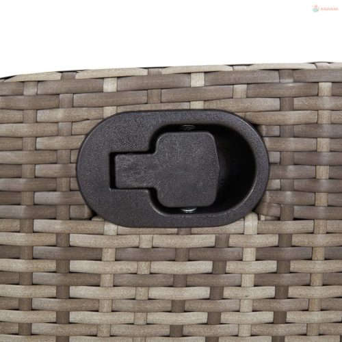 7 részes szürke polyrattan kerti étkezőgarnitúra párnával