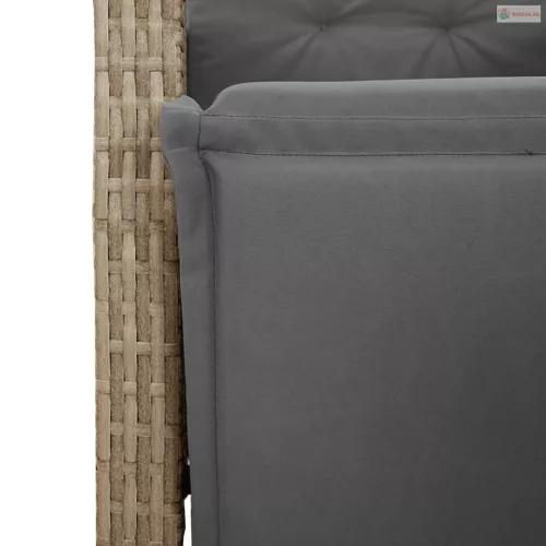 5 részes bézs polyrattan kerti étkezőgarnitúra párnákkal