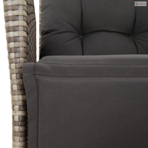 7 részes szürke polyrattan kerti étkezőgarnitúra párnával