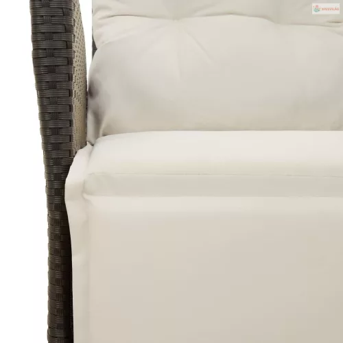 5 részes fekete polyrattan kerti étkezőgarnitúra párnákkal