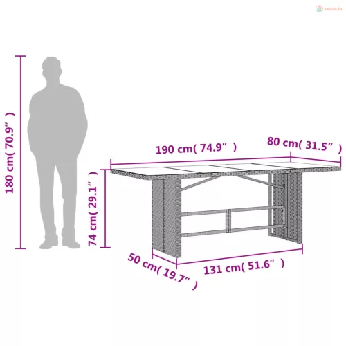 9 részes szürke polyrattan kerti étkezőgarnitúra párnával