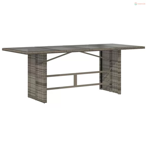 9 részes szürke polyrattan kerti étkezőgarnitúra párnával