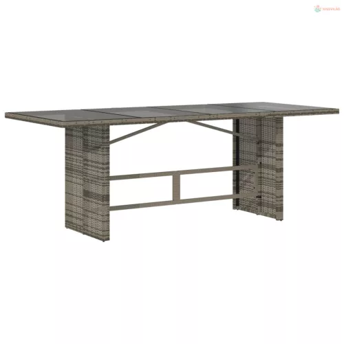 7 részes szürke polyrattan kerti étkezőgarnitúra párnával