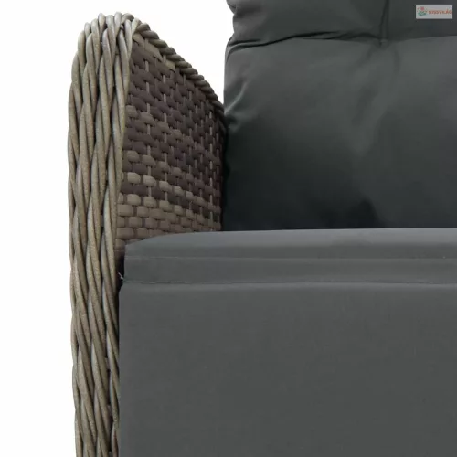 7 részes szürke polyrattan kerti étkezőgarnitúra párnával